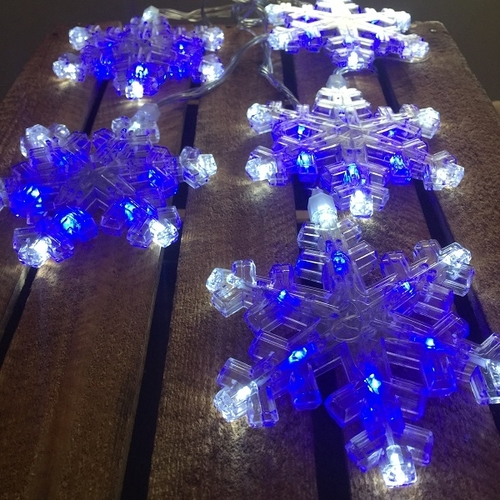 Vianočné osvetlenie, LED vločky 5ks, 1,2x0,3m 