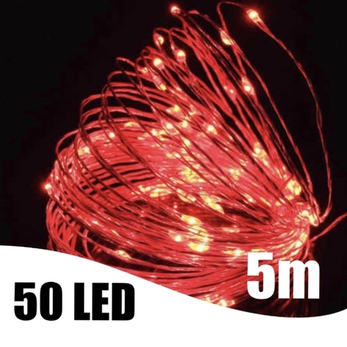 Vianočná LED reťaz kvapky - 5m, 50 LED, R
