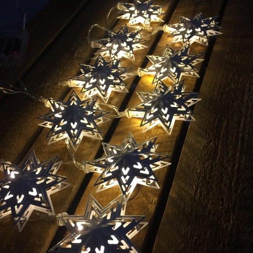 Vianočná LED reťaz - Drevenné vločky new