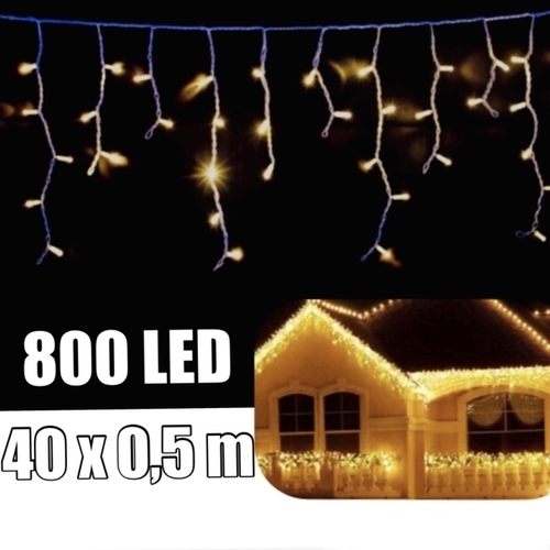 LED svetelné cencúle, 40x0,5m ,WW 