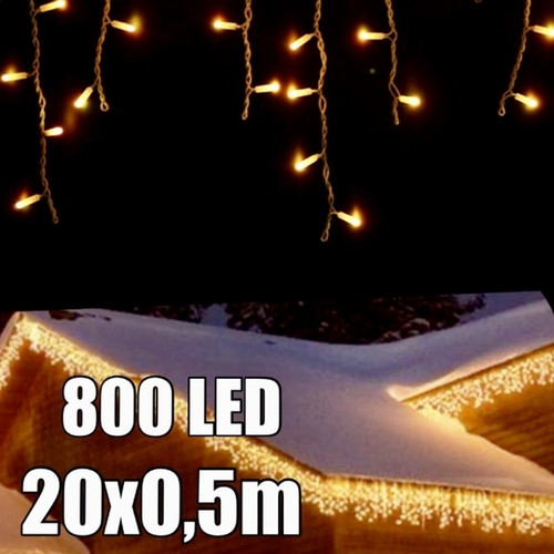 LED EXTRA HUSTÉ svetelné cencúle, 20x0,5m ,WW 