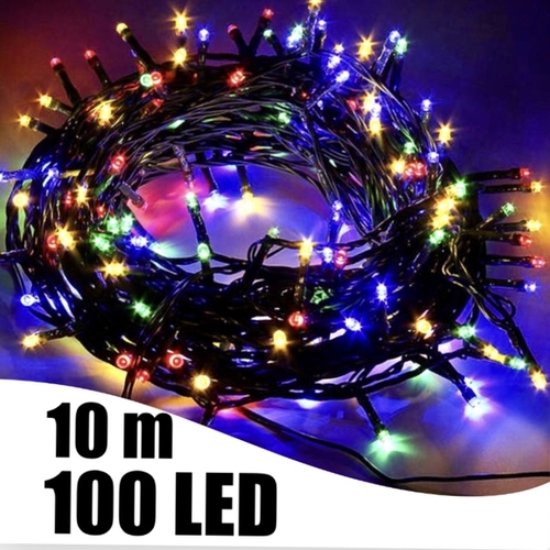 LED Vianočné svetlá - reťaz - 10m, 100 LED, MC