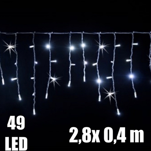  LED svetelné cencúle, 2,8 x 0,4 m, W