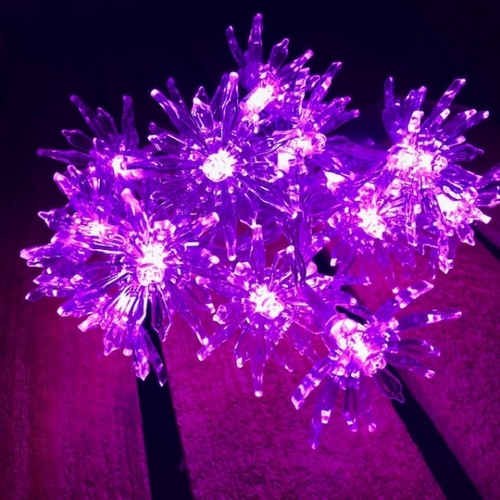  LED reťaz - kvety,  RGB